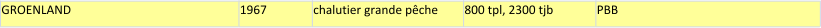 GROENLAND 1967 chalutier grande pêche 800 tpl, 2300 tjb PBB